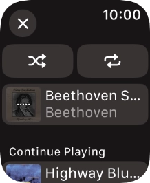 Press the shuffle icon to turn the function on or off. Press the shuffle icon to turn the function on or off.