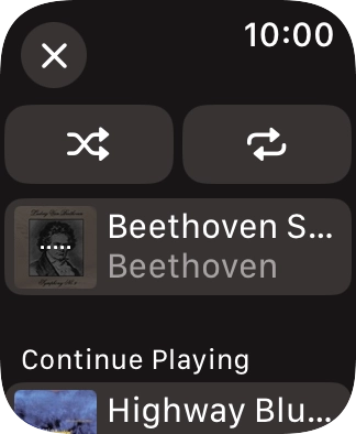 Press the shuffle icon to turn the function on or off. Press the shuffle icon to turn the function on or off.