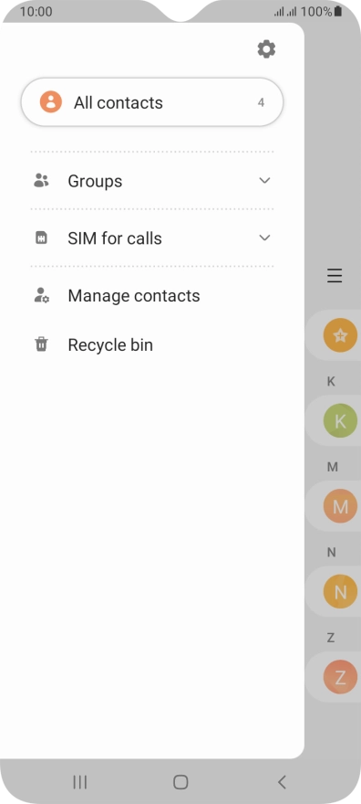 Press Manage contacts. Press Manage contacts.