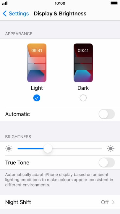 Press Dark.