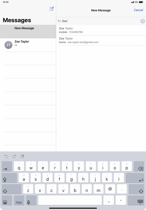 Press the required contact.