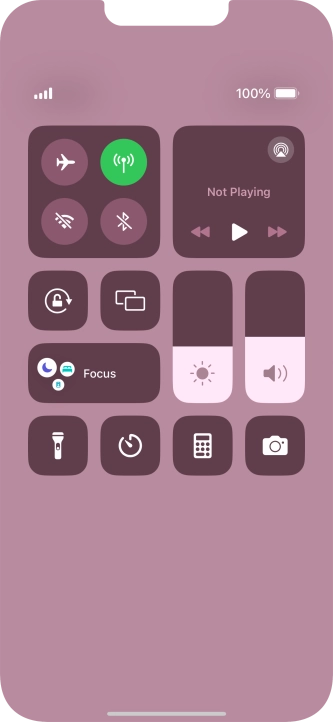 Press the flight mode icon to turn the function on or off.