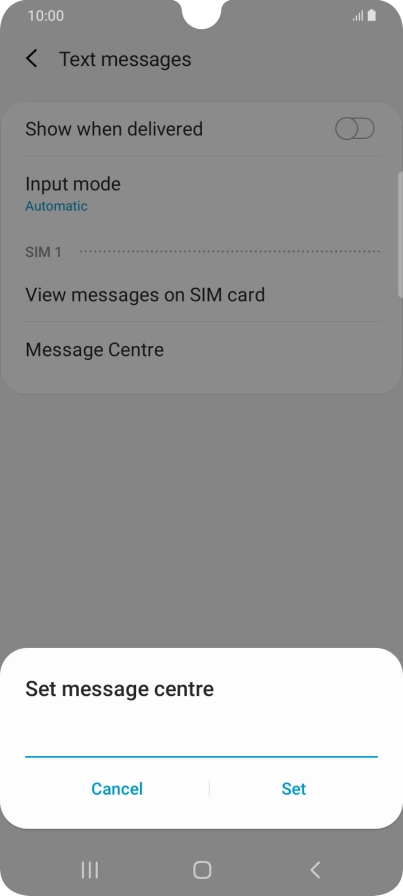 Key in +35387699989 and press Set. Key in +35387699989 and press Set.