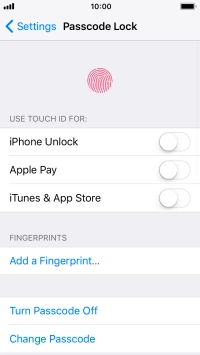 Press Turn Passcode Off and key in the phone lock code.