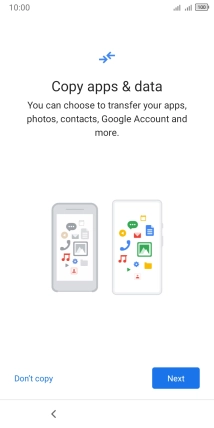 You can transfer the contents of another phone to your phone when it's activated for the first time and after a factory reset. When this screen is displayed, your phone is ready to transfer contents from another phone. You can transfer the contents of another phone to your phone when it's activated for the first time and after a factory reset. When this screen is displayed, your phone is ready to transfer contents from another phone.