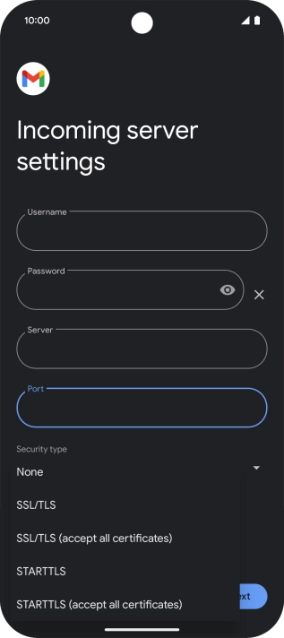 Press SSL/TLS.