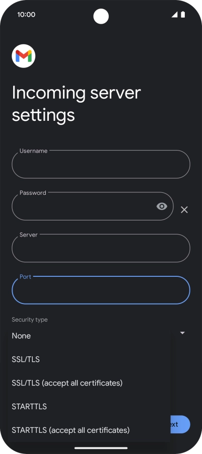 Press SSL/TLS.