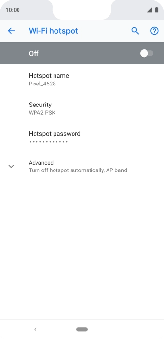 Press Hotspot name.