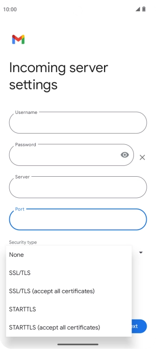 Press SSL/TLS.