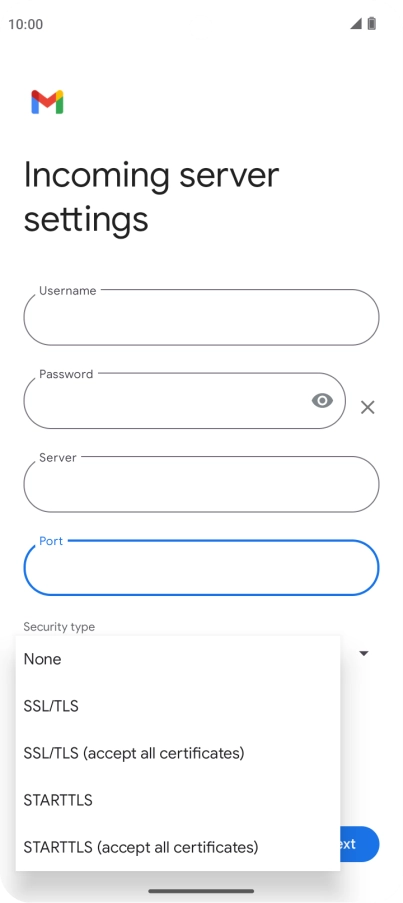 Press SSL/TLS.