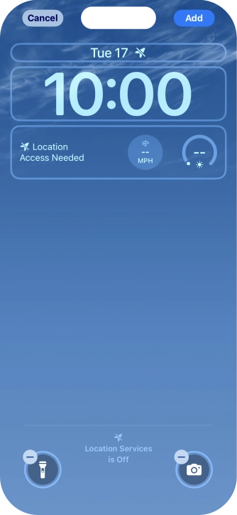 To customise the way the lock screen date is displayed, press the date widget and follow the instructions on the screen to select the required widget display mode.