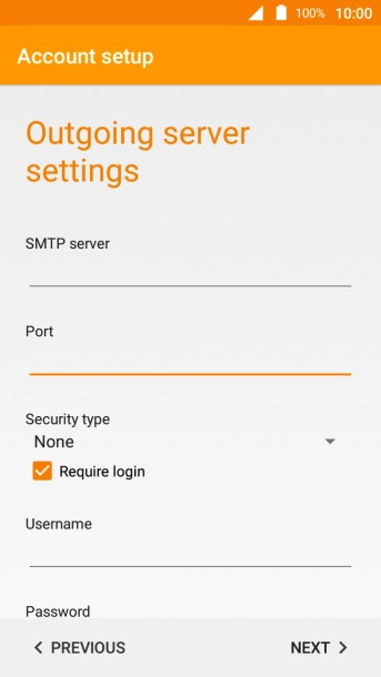 If you turn on SMTP authentication, press the field below 