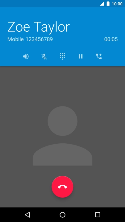 Press the end call icon. Press the end call icon.