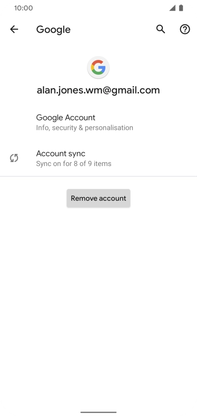 Press Account sync.