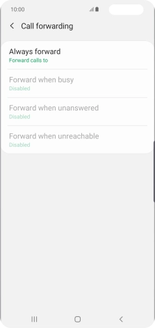 Press the required divert type. Press the required divert type.