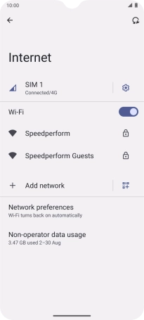 Press the required Wi-Fi network.