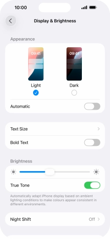 Press Dark.