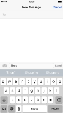 The word suggestions are displayed as you write. Press the required word to insert it.