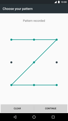 Slide your finger across the screen to connect at least four points and press CONTINUE.