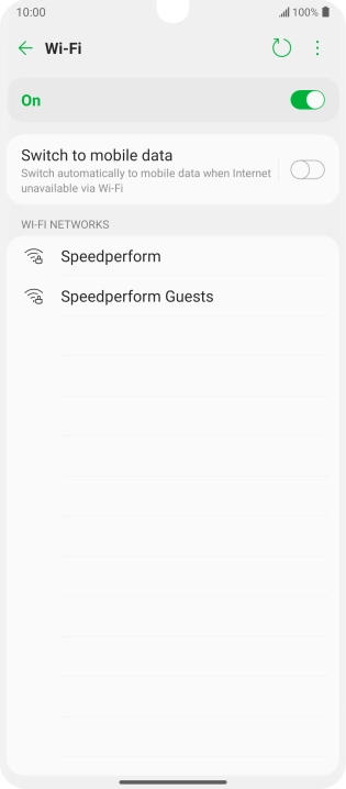 Press the required Wi-Fi network.