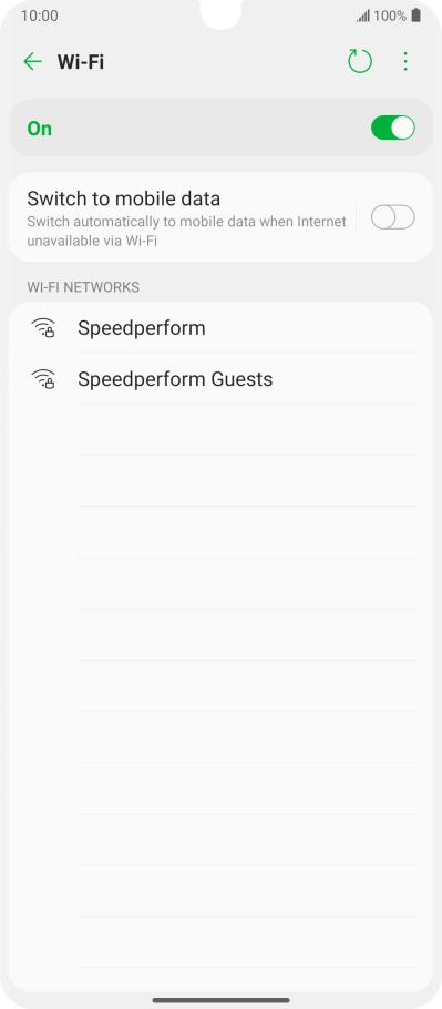 Press the required Wi-Fi network.