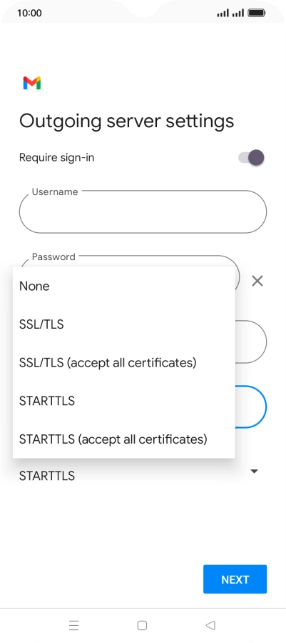 Press SSL/TLS.