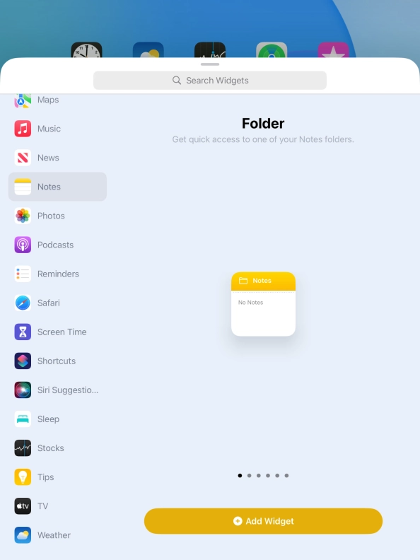 Press Add Widget.
