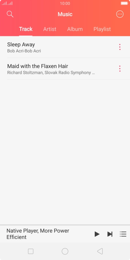 Press the required category and go to the required audio file. Press the required category and go to the required audio file.