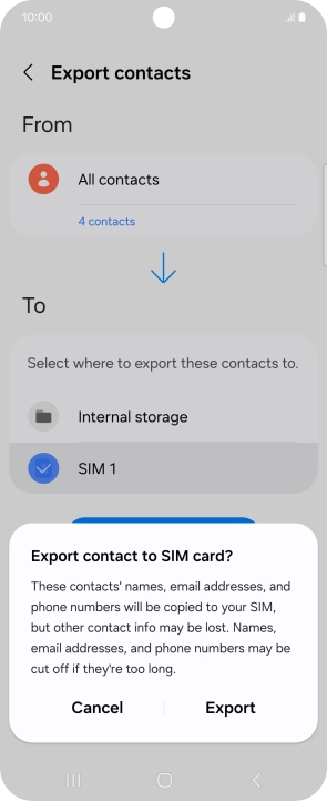 Press Export.