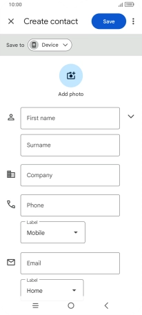 Press First name and key in the first name.