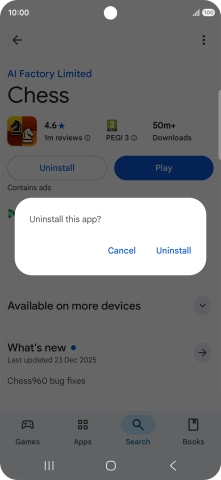 Press Uninstall.