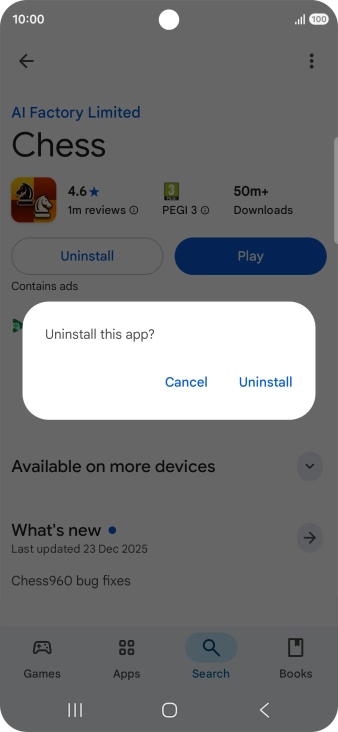 Press Uninstall.