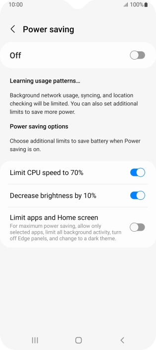 Press the indicators next to the required settings. Press the indicators next to the required settings.