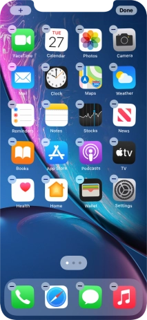 Press the home screen icon. Press the home screen icon.