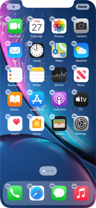 Press the home screen icon. Press the home screen icon.