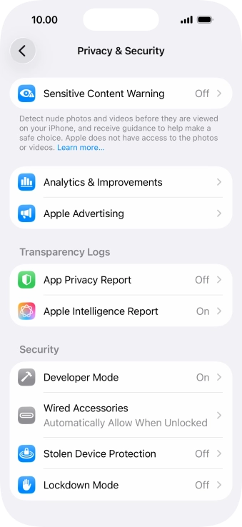Press App Privacy Report.