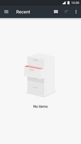 Slide your finger right starting from the left side of the screen and go to the required folder.