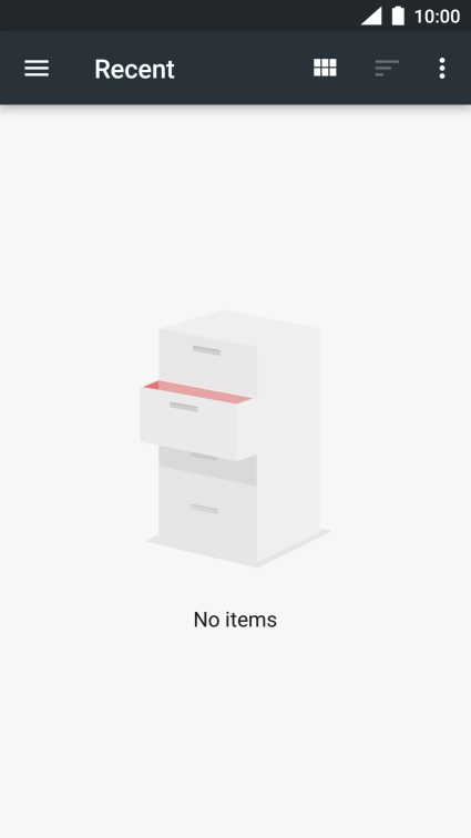 Slide your finger right starting from the left side of the screen and go to the required folder.