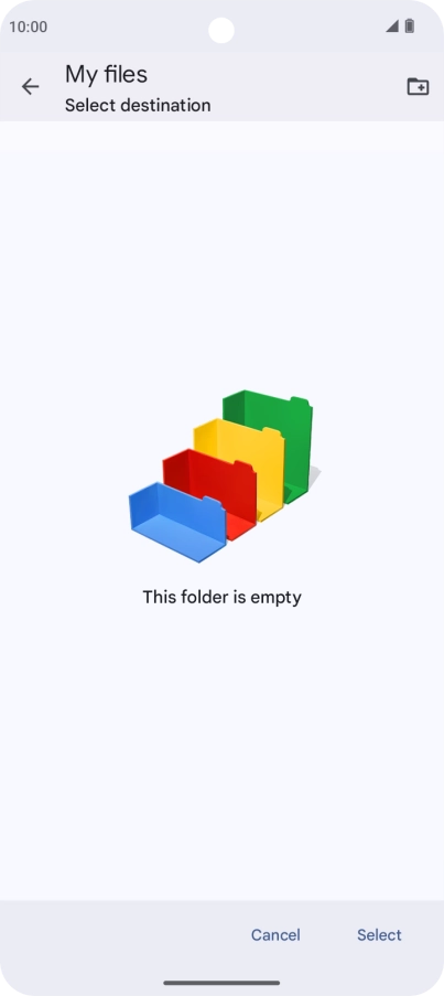 To create a new folder, press the new folder icon and follow the instructions on the screen to create a new folder. To create a new folder, press the new folder icon and follow the instructions on the screen to create a new folder.