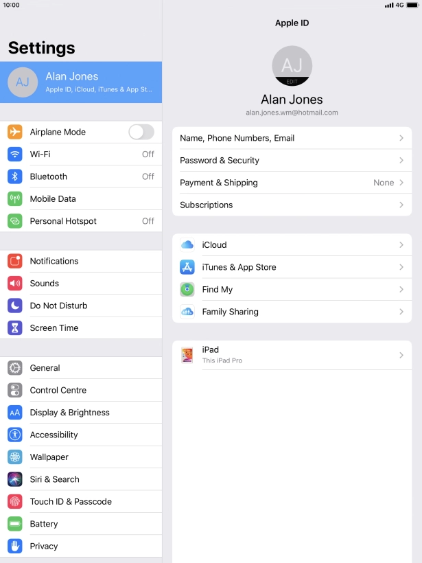 Press iCloud.