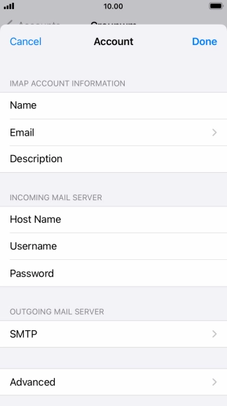 Press SMTP.