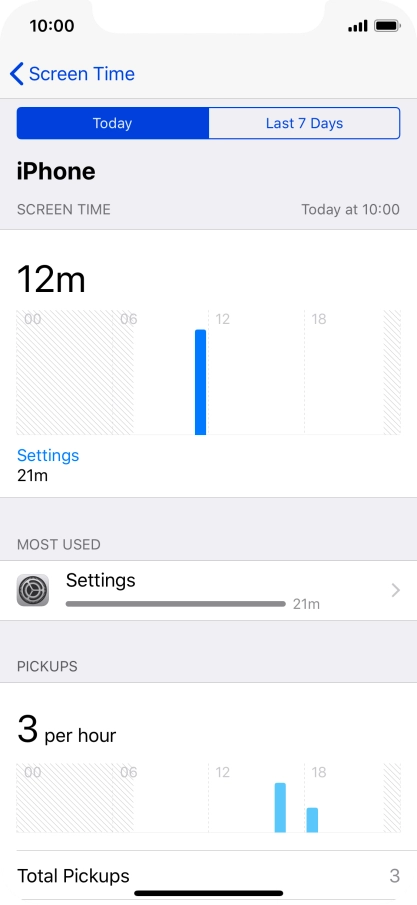 Press Last 7 Days to see your use for the past week. Press Last 7 Days to see your use for the past week.