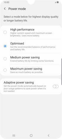 Press the required setting to turn on the function. Press the required setting to turn on the function.