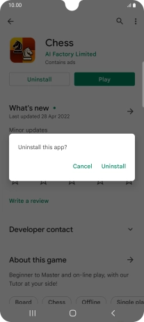 Press Uninstall.