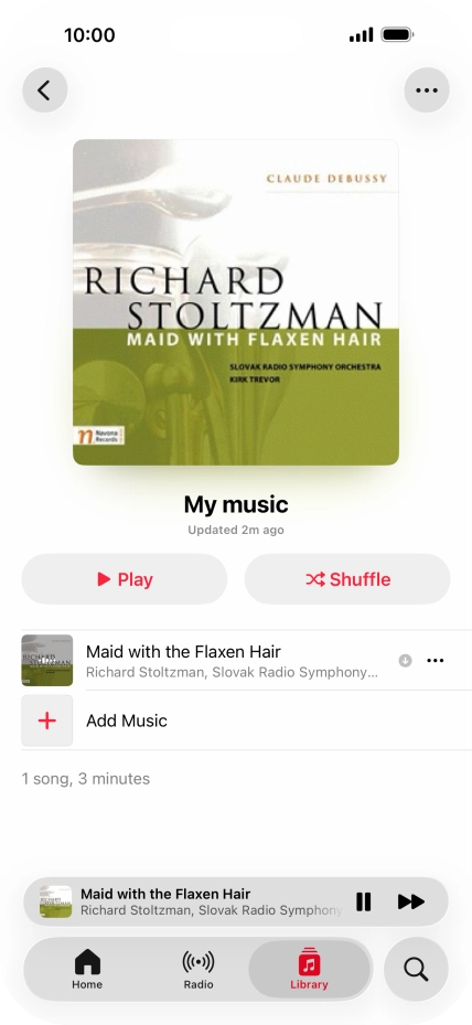 Press the song title. Press the song title.