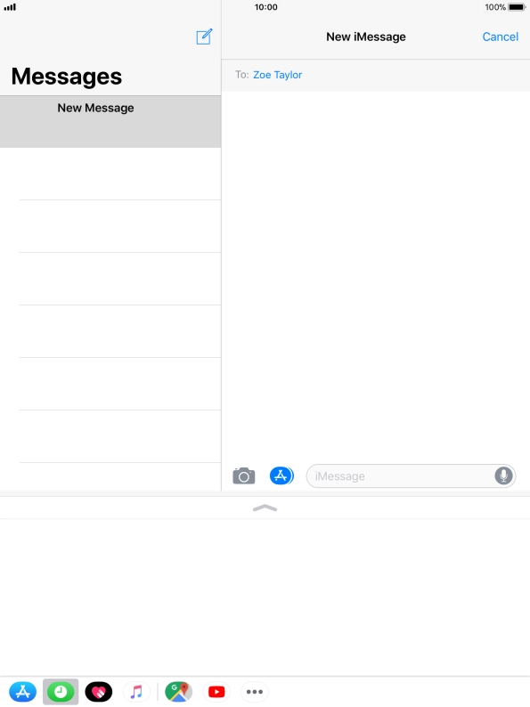 You can also send pictures, video clips, audio files and different effects in your iMessage. Follow the instructions on the screen to send your iMessage with the required content.