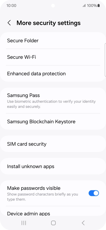 Press SIM card security.