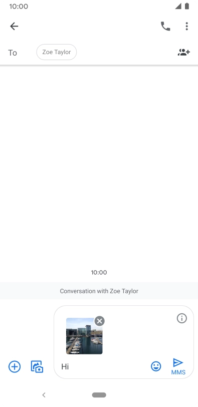Press the send icon when you've finished your picture message.