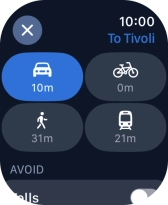 Press the required transport type. Press the required transport type.