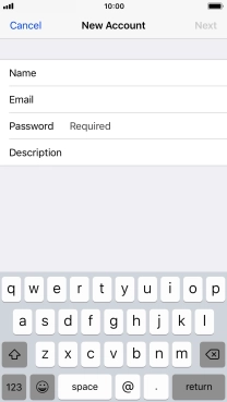 Press Password and key in the password for your email account.